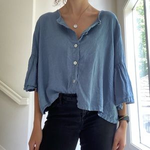 bryn Walker button down peasant blouse
